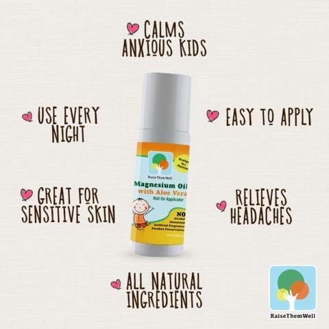 Magnesium Oil Roller for Kids – Calming Roll-On with Aloe Vera, Roman Chamomile & Lavender, Soothing Support for Anxiety, Nervousness & Hyperactivity, 3 fl oz