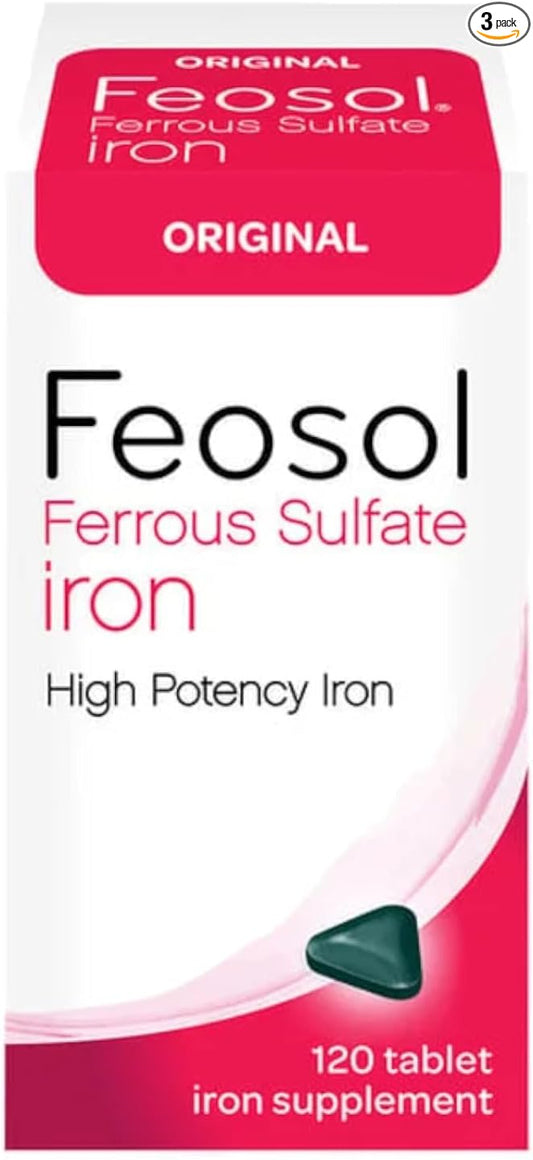 Feosol Original Ferrous Sulfate Iron Supplement , 120 CT (Pack of 3)