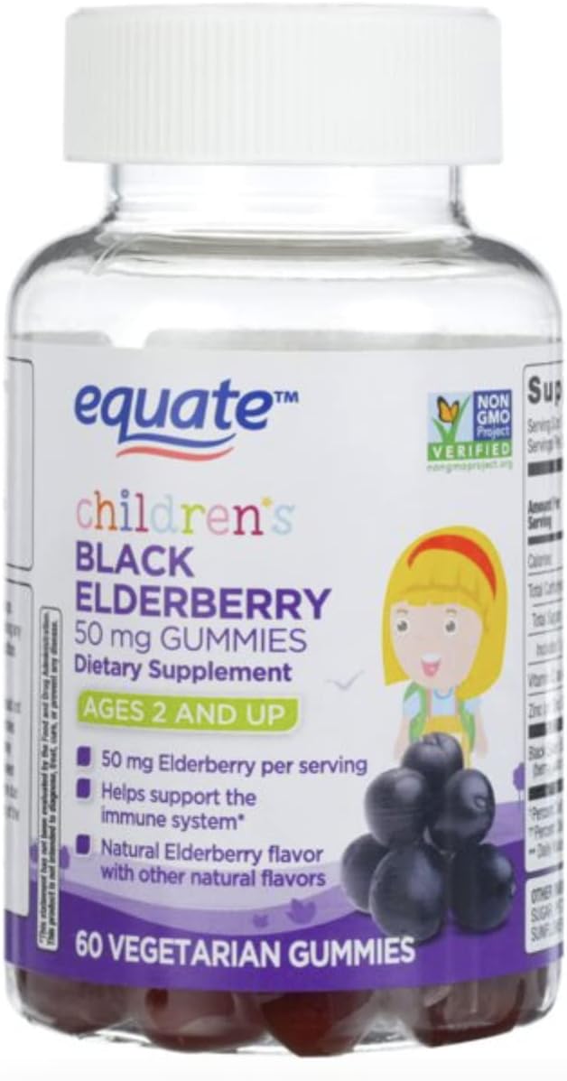 Elderberry Gummies for Kids (2+ Years) (50mg/60 ct) from Equate and Bonus Guide to Health