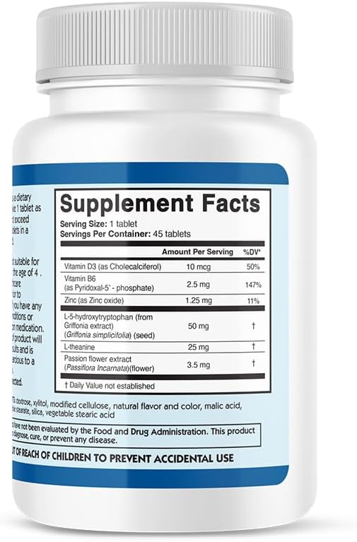 Zen Comfort for Kids, Organic Relaxation Support with 5-HTP, L-Theanine, Passionflower, Zinc, Pediatrician Formulated, Zero Sugar, Vegan, Berry Flavor, 45 Soft Chewables