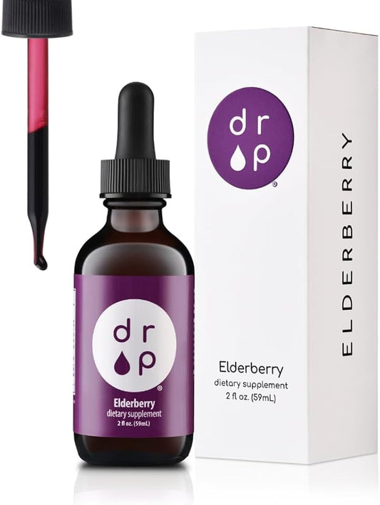 Elderberry Liquid Drops with Vitamin C - Organic, Immune Support for Adults and Kids - Gluten-Free, Vegan, No Artificial Preservatives - 2 Month Supply by Drop Supplements