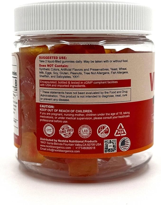 (2 Pack) Whole Food Vitamin C Gummies for Adults & Kids (Made in USA) Zero Sugar, Natural Antioxidants, Bioflavonoids, Organic Chewable Vitamin C Supplement from Berries & Fruits for Immune, Vegan