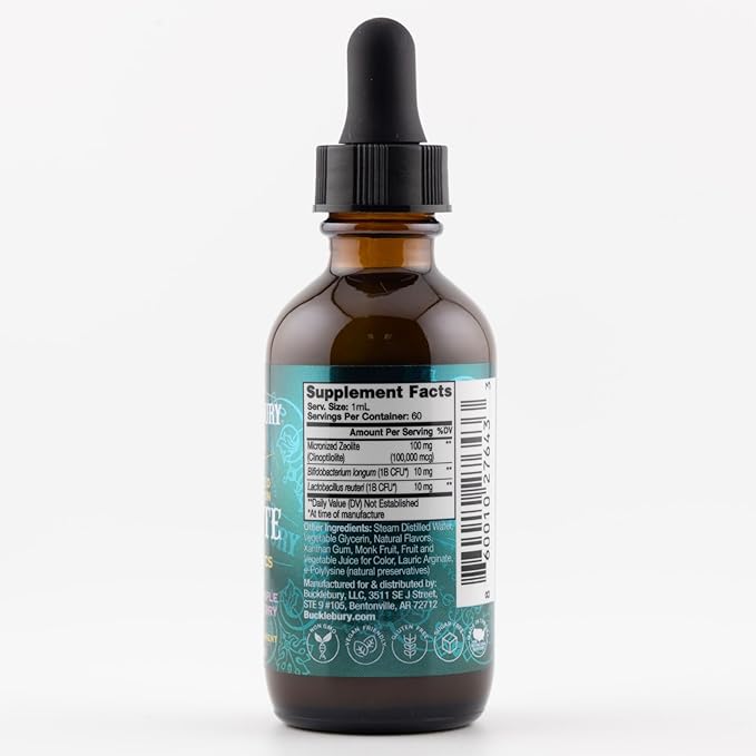 Zeolite for Kids - Delicious Berry-Flavored Zeolite Liquid Suspension with Probiotics - Natural Support for Kids' Health - 2 Fl Oz