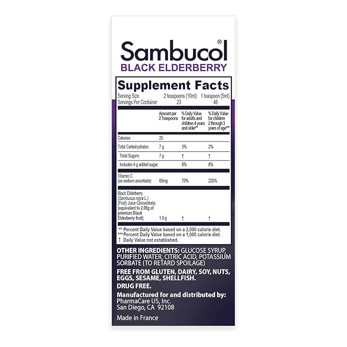 Sambucol Black Elderberry Syrup for Kids - Kids Elderberry Syrup, Added Vitamin C, Black Elderberry Syrup for Kids, Sambucus Elderberry Kids Syrup For Immune Support, Delicious Berry Taste - 4 Fl Oz