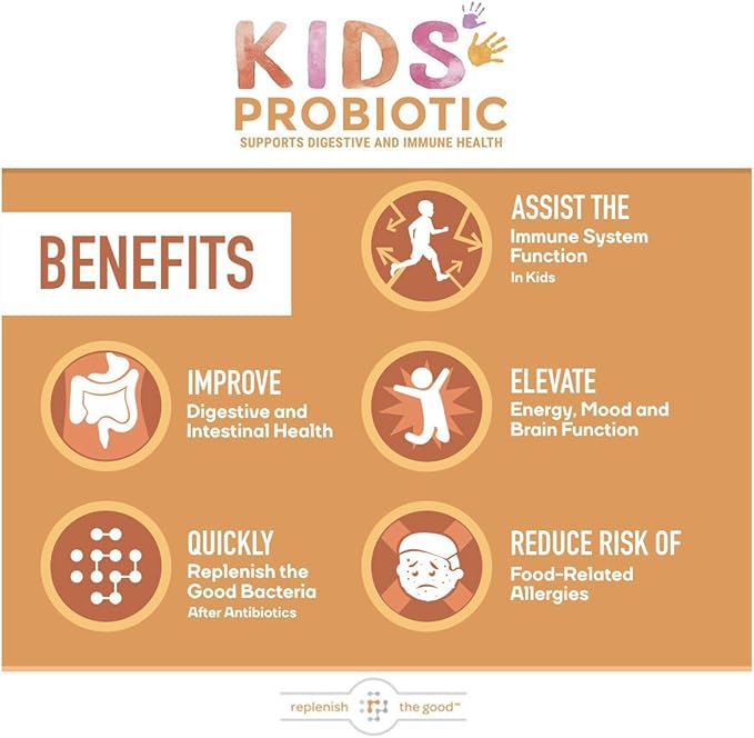 Kids Vegan Probiotics, 60 Tiny Pearls - Antibiotic Recovery - Helps Support Kids' Immune & Digestive System - 15x More Effective Than Gummies - Sugar Free, Easy to Swallow
