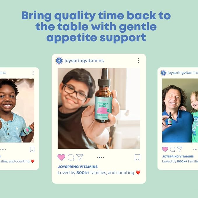JoySpring Appetite Booster for Kids | Natural Weight Gain with L-Lysine & B Vitamins | Toddler Appetite Booster | Supports Healthy Growth & Development | 2oz Liquid