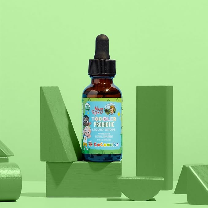 MaryRuth Organics Cocomelon Toddler Probiotic Liquid Drops | Kids Probiotics for Ages 1-3 | 5 Probiotic Strains | 150 Billion CFU Per Serving | USDA Organic | Sugar Free | Gluten Free | 1 Fl Oz