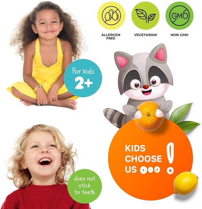 Vitamin C Gummies 120 count for Kids & Adults 240 mg and Magnesium 200 mg Gummies - Immune Support Low-Sugar Chewable Gummy Vitamins for Toddlers with Magnesium Calm Chews for Kids & Adults Sugar-Free