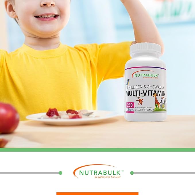 Children’s Chewable Multi-Vitamins - Promoting Kids' Overall Development - USA-Made, May Help to Support Immune, Bone, Brain & Overall Well Being- Vegan & Gluten Free - 250 Cherry Tablets