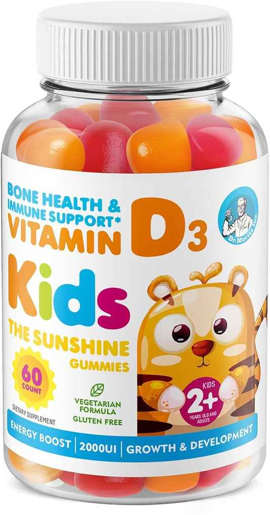 DR. MORITZ Vitamin D3 Gummies for Kids & Adults 2000 IU - High-Absorption Vitamin D Kids Gummies Supplements - Vegetarian, Immune Support D3 for Adults & Kids (60 Count)