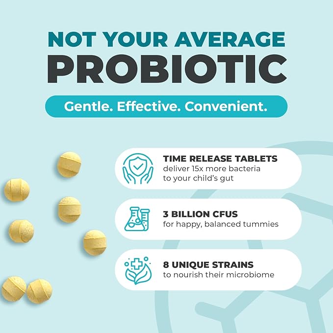 Balance ONE Time-Release Kids Probiotic - 15x Better Survivability Than Capsules or Gummies - 2 Month Supply - 3 Billion CFU Children’s Gut Health & Digestive Support - Sugar Free & Easy to Swallow