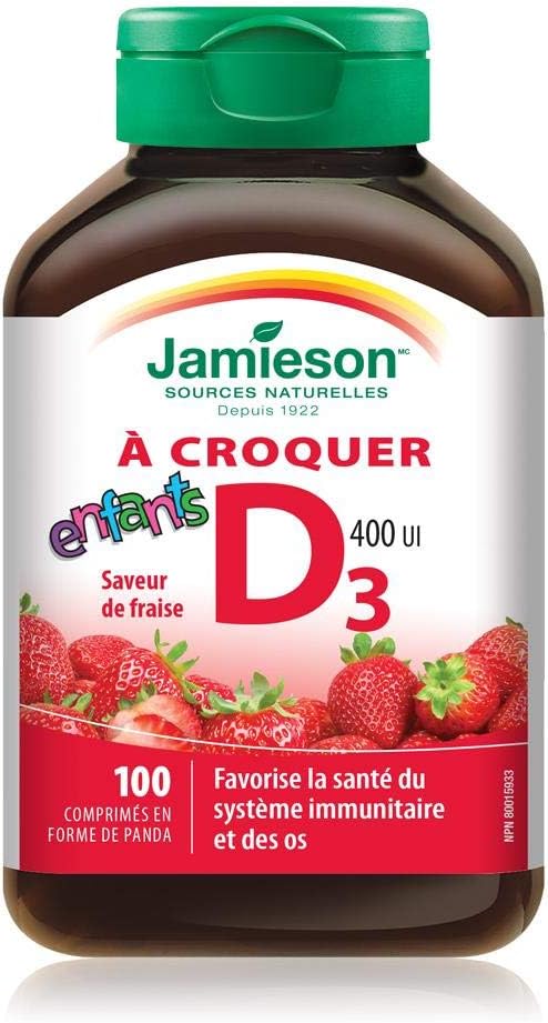 Chewable Vitamin D for Kids - Strawberry-100 tabs Brand: Jamieson Laboratories