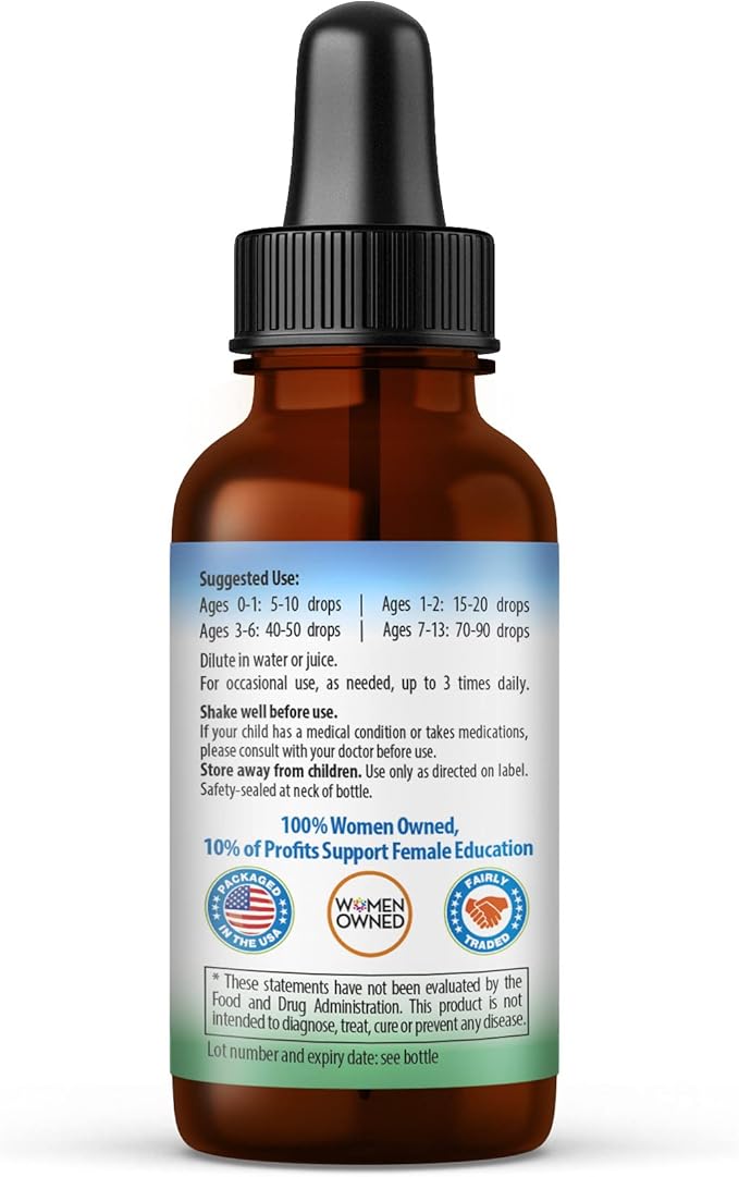 Kids Focus and Attention Supplements 1oz - Focus Supplements for Kids with Ashwagandha for Kids & Natural Moringa Extract for a Serene and Genius Mind - Non-GMO Focus Vitamins for Kids - Made in USA