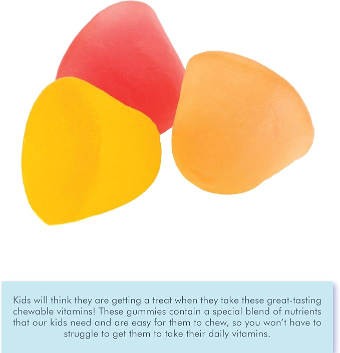 Children's Multivitamin Gummy Vitamin - Kids Multivitamin Gummies, All-Natural, Gluten-Free, Non-GMO | for Kids - Strawberry, Orange, & Cherry Flavored, 50 Count