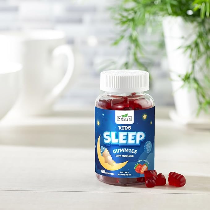 Kids Melatonin Gummy 1mg, Sleep Gummies for Children Ages 4 and Up, Non-Habit Forming Sleep Supplements, Chewable Supplement for Restful Sleep Support, Natural Berry-Flavored - 60 Gummies
