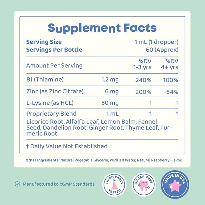 JoySpring Appetite Booster for Kids | Natural Weight Gain with L-Lysine & B Vitamins | Toddler Appetite Booster | Supports Healthy Growth & Development | 2oz Liquid