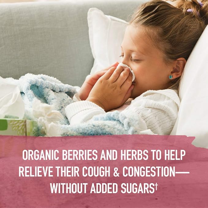 Garden of Life Organics Elderberry & Zinc for Children's Immune Support, Kids Cough & Mucus Immune Syrup with Ivy Leaf, Vitamin C and Echinacea, Alcohol-Free, No Added Sugars, 3.92 fl oz