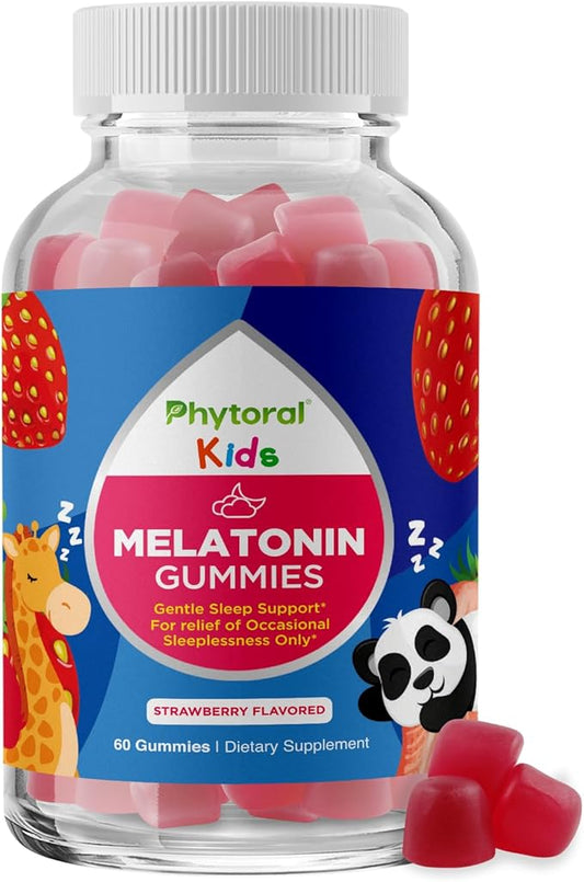 Phytoral Kids Melatonin 1mg Gummy Vitamins - Pure Melatonin Gummies for Kids and Mood Support - Children’s Vitamins Gummy for Deep Sleep Supplement Gummies 1mg