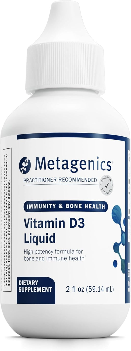 Metagenics Vitamin D3 Liquid - 2 fl oz - Liquid Vitamin D3 - Bone Health & Immune Support* - Suitable for Kids - 2,275 Servings