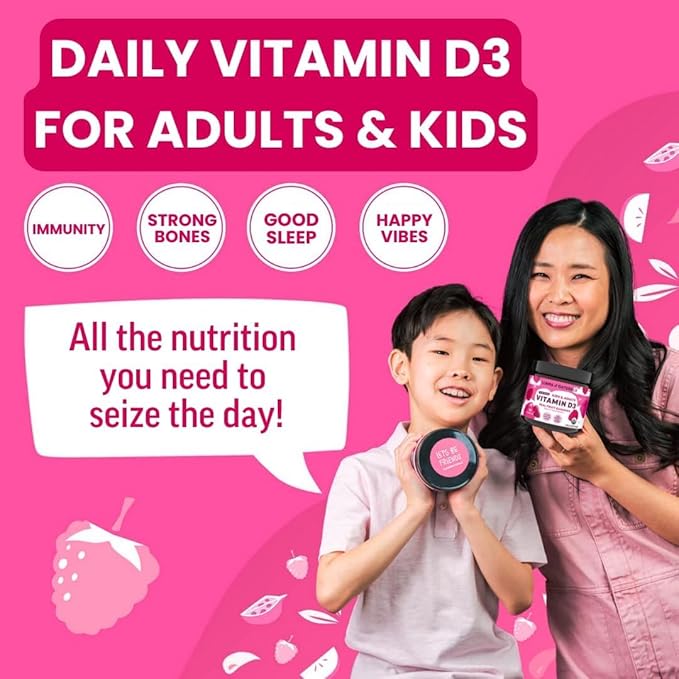 Llama Naturals Adults and Kids Vitamin D3 Raspberry, 60 Ct and Multivitamin Gummies Strawberry, 90 Ct
