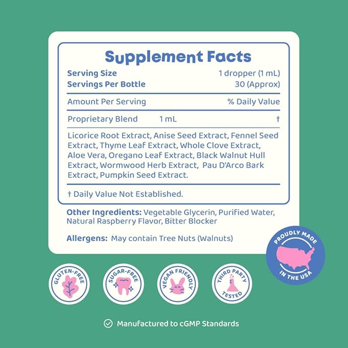 JoySpring Kids' Liquid Cleanse – Natural Liquid Detox, Alcohol-Free Supplement for Digestive Health (1 fl oz) 30 Servings