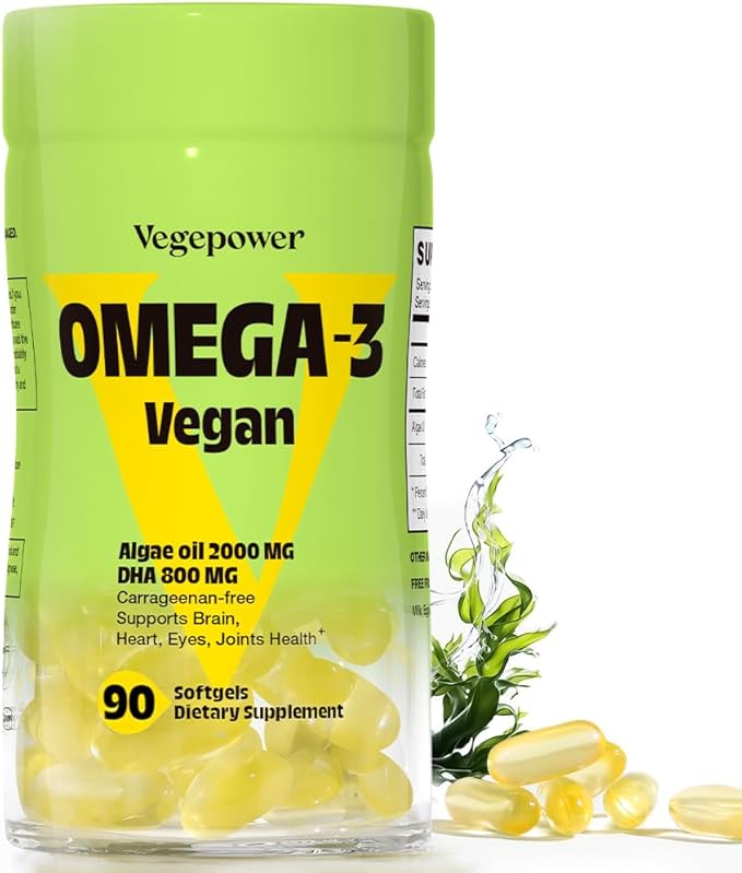 Vegan Iron Gummies + Vegan Algae Omega-3 DHA - Best Vitamin Supplement for Women & Men, Non-GMO, Gluten-Free
