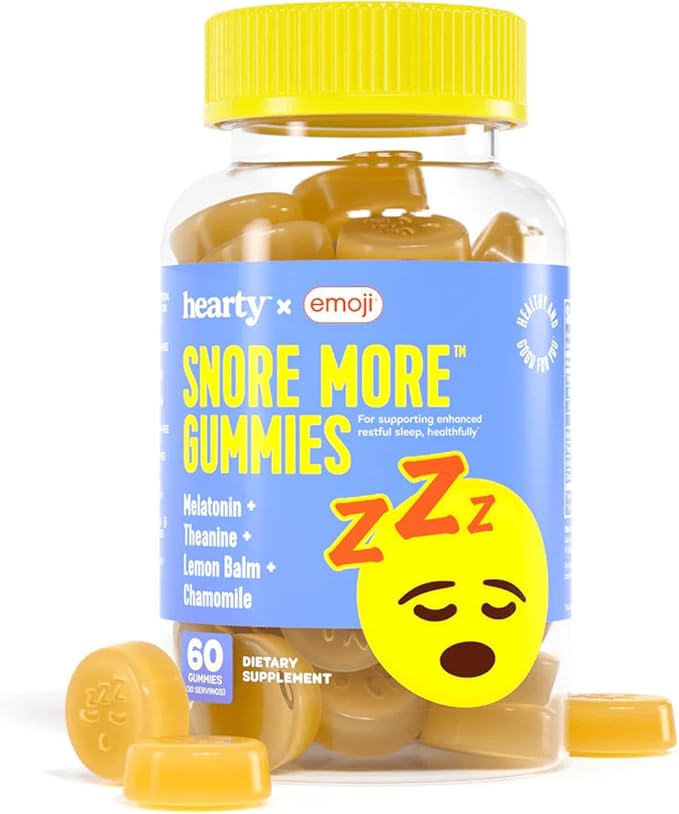 HEARTY Sleep Gummies for Kids & Adults, Children Melatonin Gummies with L-Theanine & Chamomile for Sleeping, Natural Sleep Supplement, Melatonin 1 mg Chewable Gummy for Kid 4+ & Adult, 60 Count