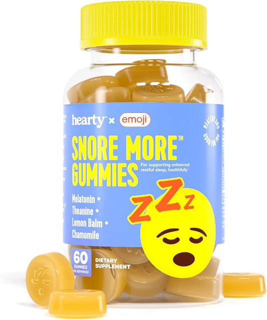 HEARTY Sleep Gummies for Kids & Adults, Children Melatonin Gummies with L-Theanine & Chamomile for Sleeping, Natural Sleep Supplement, Melatonin 1 mg Chewable Gummy for Kid 4+ & Adult, 60 Count