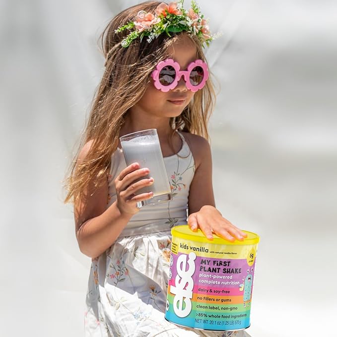 ELSE NUTRITION Plant-Based Kids Protein Shake, Protein Powder for Ages 2-12. Dairy-Free, Complete Nutrition Shake, 25 Vitamins & Minerals, Heathy Kids Snacks, Vanilla 1-Pack