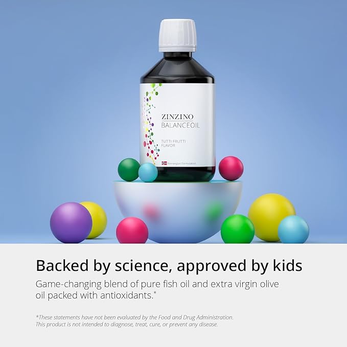 BalanceOil+ Tutti Frutti - Fish Oil Supplement for Kids with Extra Virgin Olive Oil, Omega-3 (EPA+DHA), Olive Polyphenols - (300 ml)