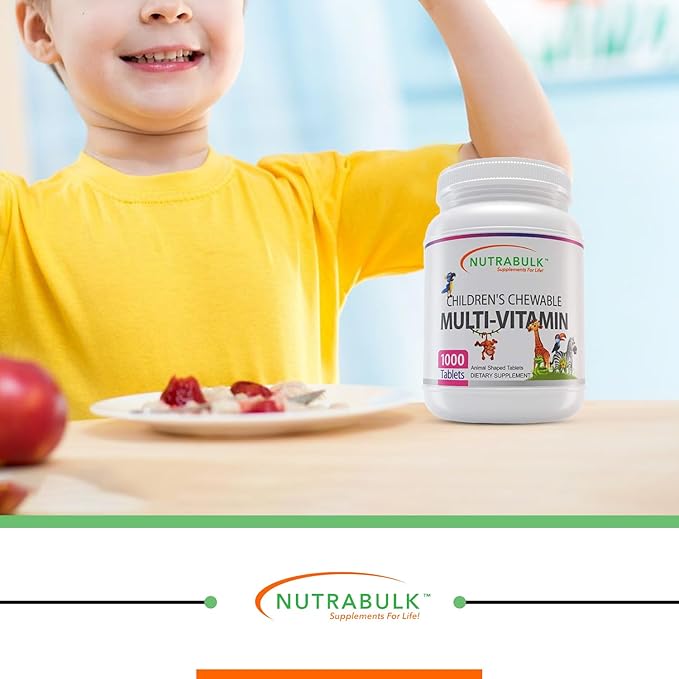 Children’s Chewable Multi-Vitamins - Promoting Kids' Overall Development - USA-Made, May Help to Support Immune, Bone, Brain & Overall Well Being- Vegan & Gluten Free - 1000 Cherry Tablets