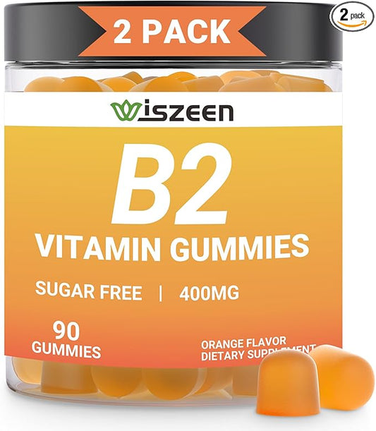 Vitamin B2 Gummies - Riboflavin 400mg Supplement for Kids & Adults - B2 Riboflavin Gummies B2 Vitamins with Magnesium, CoQ10