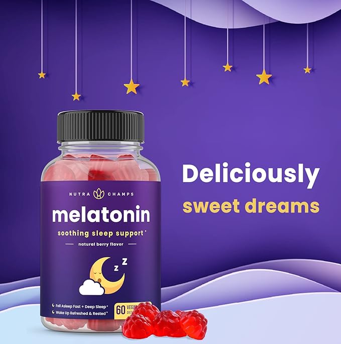 Melatonin Gummies for Kids & Adults | Natural Sleep Aid Drug-Free, Vegan Berry Flavor Kids Melatonin Gummy Supplement | 2.5mg, 5mg or 10mg Dose | Sleeping Pills Substitute (60 Count (Pack of 1))