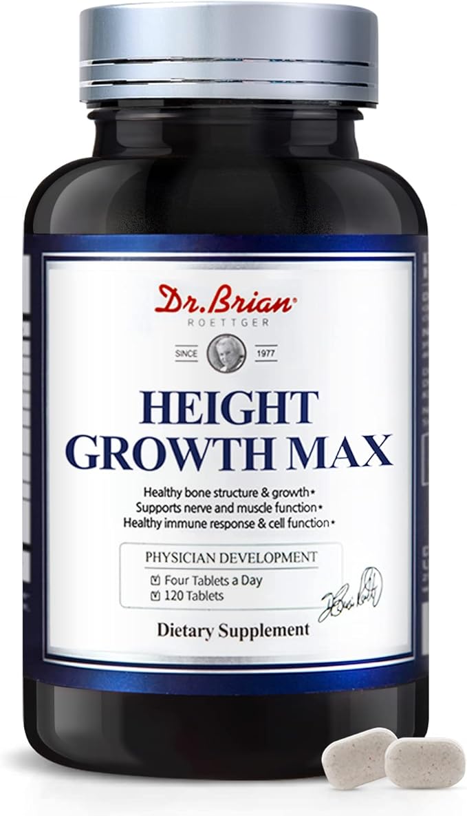 Height Growth Maximizer - Growth Vitamins for Teens Height Bone Strength & Grow Taller Naturally, Kids Vitamins GMO-Free, Ages 10+, 120 Tablets