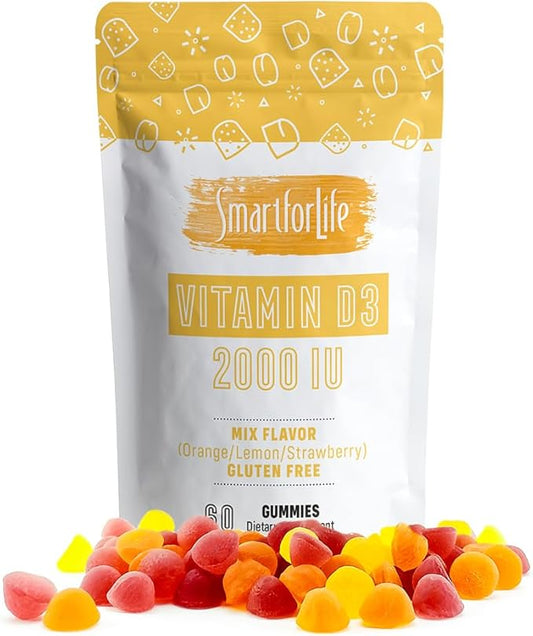 Smart for Life Vitamin D3 Gummies - High Absorption Vitamin D3 - Great for Immune Support & Bone Strength - Vitamin D Gummies for Adults or Kids - 60 Count