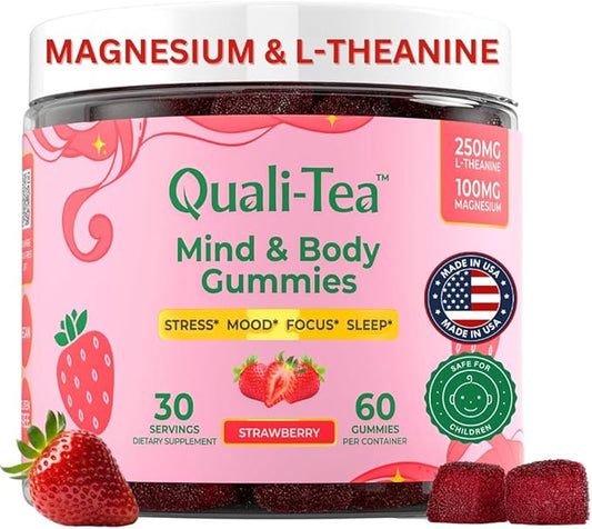 Stress Relief Supplement for Women & Kids | L Theanine GABA Supplements with Rhodiola Rosea for Stress | Magnesium Citrate Gummies for Kids | Cortisol Supplements for Women | Kava Kava Alternative