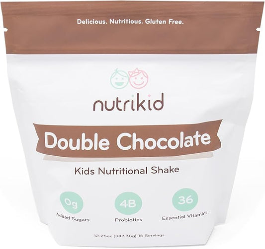 NutriKid Kids Healthy Protein Powder Shake- 36 Essential Vitamins Superfood, Weight Gain Drink Mix for Toddlers, Digestive Enzyme Probiotics, Perfect Snack