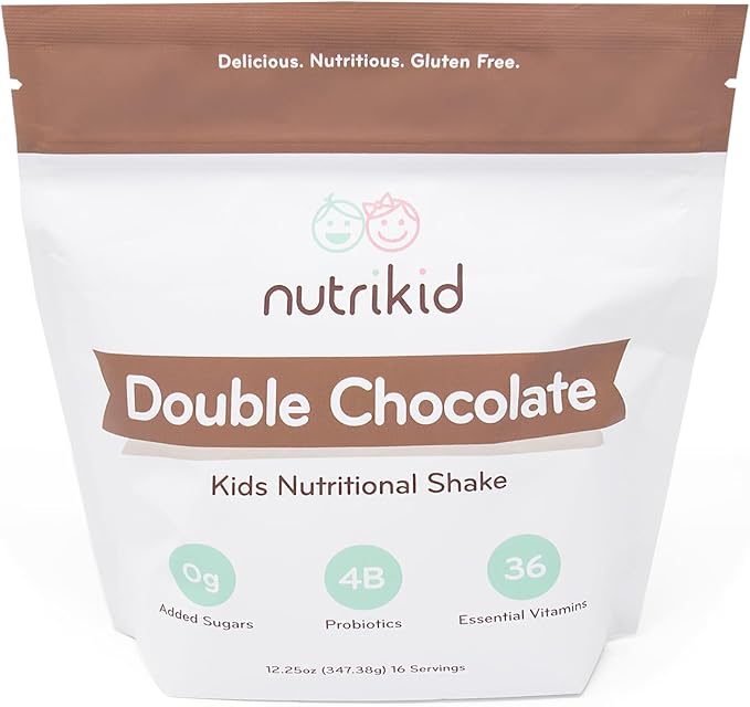 NutriKid Kids Healthy Protein Powder Shake- 36 Essential Vitamins Superfood, Weight Gain Drink Mix for Toddlers, Digestive Enzyme Probiotics, Perfect Snack