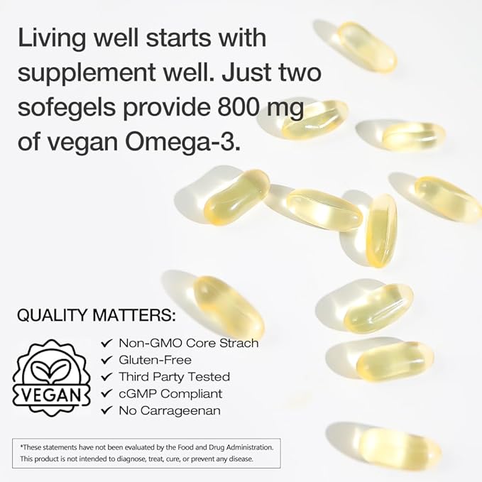 Vegan Iron Gummies + Vegan Algae Omega-3 DHA - Best Vitamin Supplement for Women & Men, Non-GMO, Gluten-Free