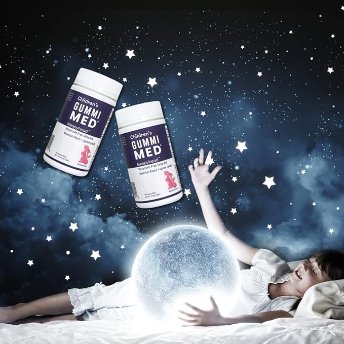 GummiMED Children's Sleepyhead – Melatonin-Free Sleep Gummies | Herbal Blend Sleep Supplement | Valerian Root & Wild Jujube | Sleep Aid for Kids