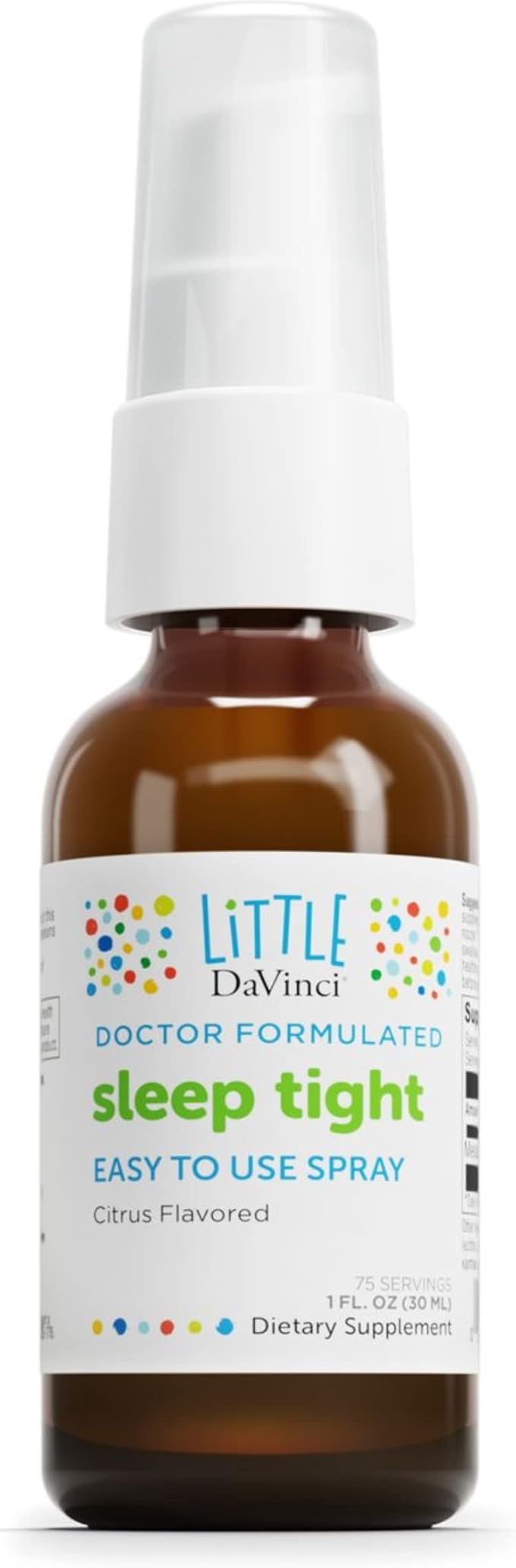 DAVINCI Labs Sleep Tight - Kids Melatonin Supplement to Support Restful Sleep and Focus* - with 3mg Melatonin - Citrus Flavor - 30ml, 75 Servings