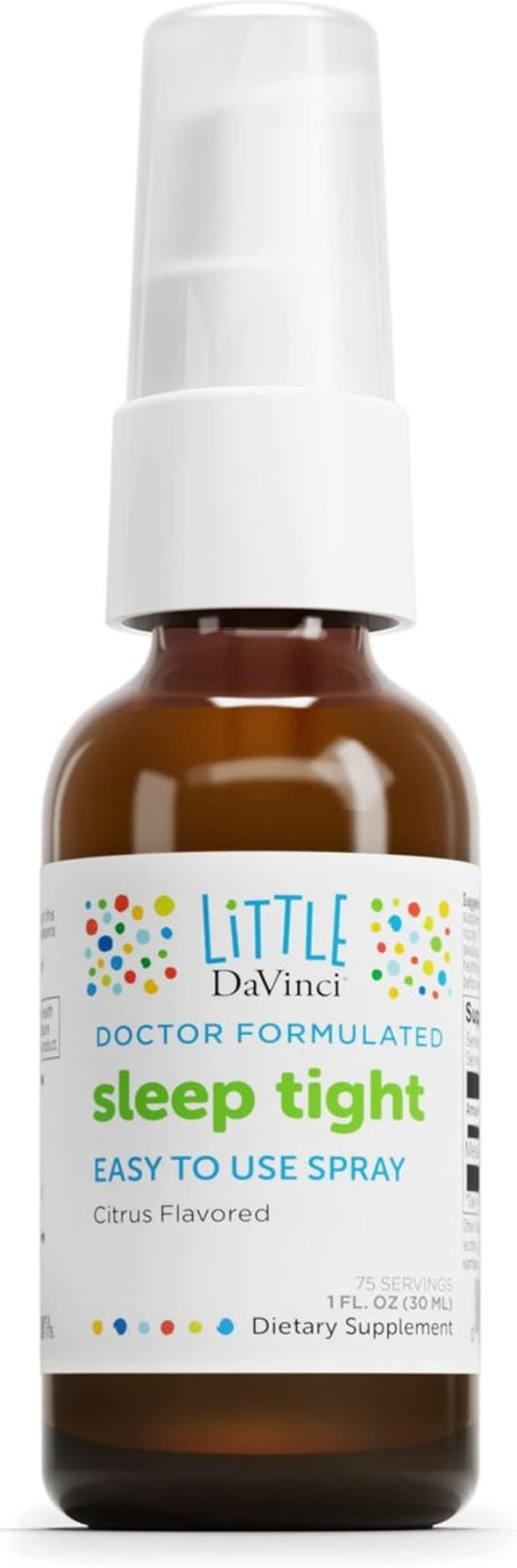 DAVINCI Labs Sleep Tight - Kids Melatonin Supplement to Support Restful Sleep and Focus* - with 3mg Melatonin - Citrus Flavor - 30ml, 75 Servings