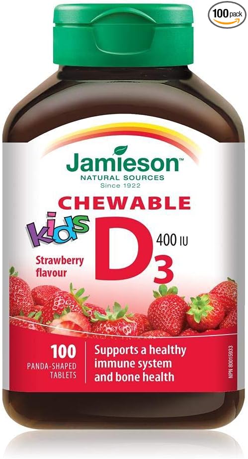 Chewable Vitamin D for Kids - Strawberry-100 tabs Brand: Jamieson Laboratories