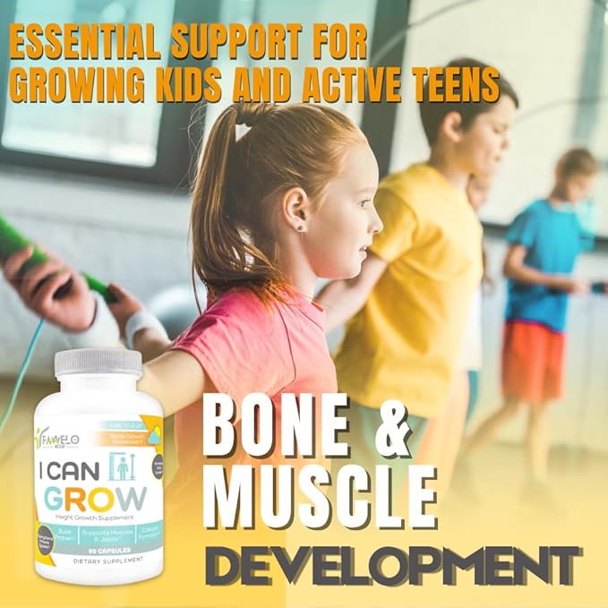I Can Grow Height Growth Supplement for Kids & Teens | Supports Natural Growth & Bone Health with L arginine, Vitamin D Maximizer for true height | Kids Vitamins Multivitamin | Vitaminas Para Niños