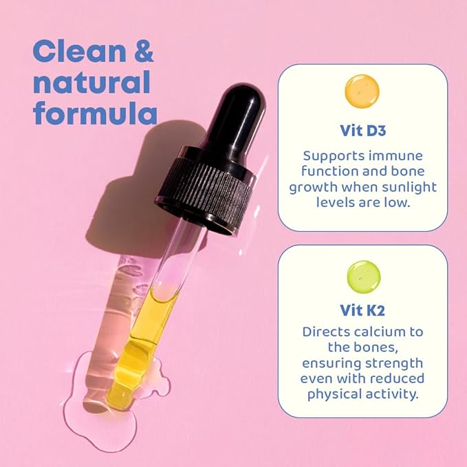 JoySpring Vitamin D & Zinc Bundle | Kids Vitamins & Minerals Naturally Sourced, Non-GMO, Non-Alcoholic Liquid Formula, Immunity Health Support | Vegan & Vegetarian Supplement Drops