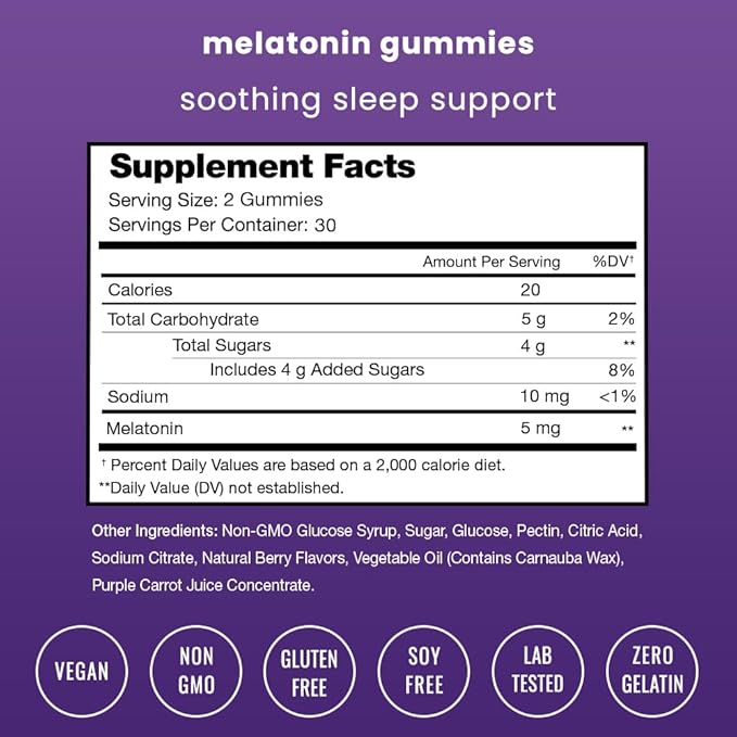 NutraChamps Melatonin Gummies for Kids & Adults, Natural Sleep Aid Drug-Free, Vegan Berry Flavor, 120 Sleep Gummies, 2.5mg, 5mg or 10mg Dose, Sleeping Pills Substitute (Pack of 2)
