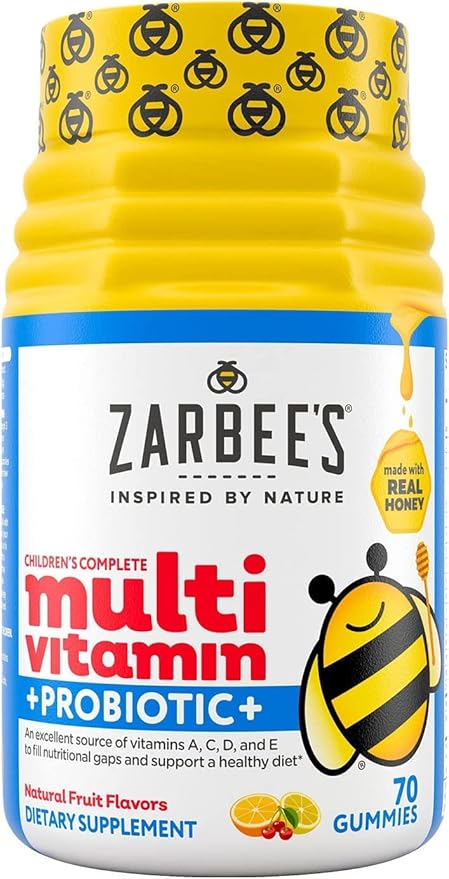 Zarbee's Kids Daily Immune Support & Kids Multivitamin + Probiotic Multipack, Immune Support Gummies with Elderberry, Vitamin C & Zinc, 42 ct, & Children's Vitamins + Probiotic Gummies, 70 ct, 2 Items