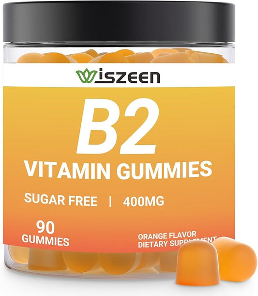 Vitamin B2 Gummies - Riboflavin 400mg Supplement for Kids & Adults - B2 Vitamins Gummy with Magnesium, CoQ10