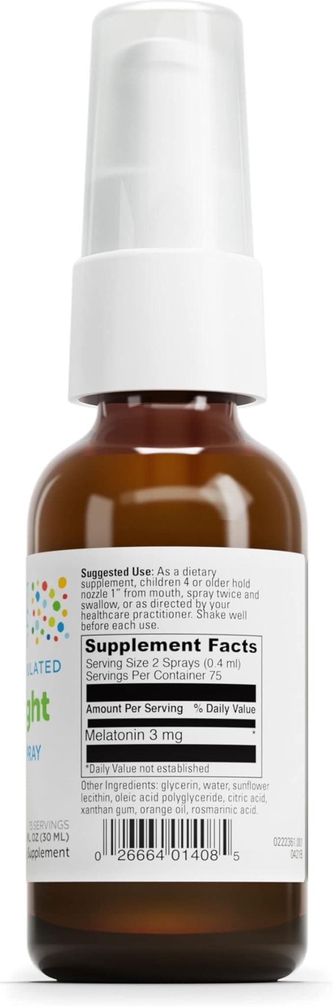 DAVINCI Labs Sleep Tight - Kids Melatonin Supplement to Support Restful Sleep and Focus* - with 3mg Melatonin - Citrus Flavor - 30ml, 75 Servings