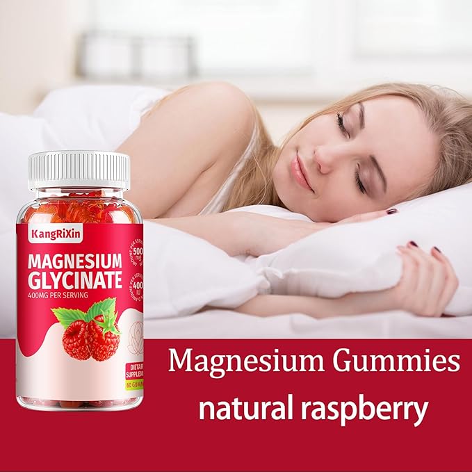 Magnesium Glycinate Gummies - Sugar Free Magnesium Supplements for Adults and Kids, High Absorption with Magnesium Malate Gelatin Free 60 Count (Pack of 1)